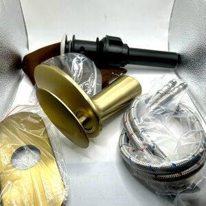 Wovier Brushed Gold Waterfall Bathroom Sink Faucet,Single Handle